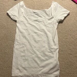 Aeropostale square neck sculpt top, white, size Medium